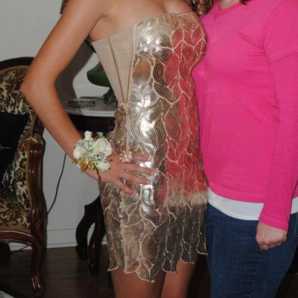 bebe Dresses & Skirts - Gold dress